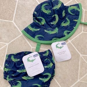 Pottery Barn Baby Diaper cover and hat